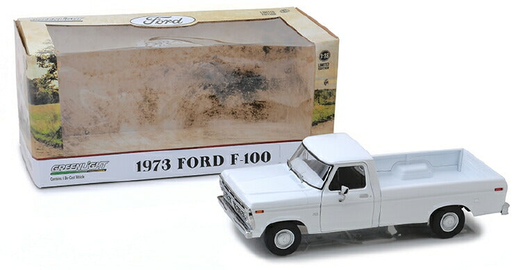 ギャラリービューアに画像をロードする, 1973 Ford F-100 Pickup Truck in Whiteピックアップトラック /Greenlight  1/18 ミニカー
