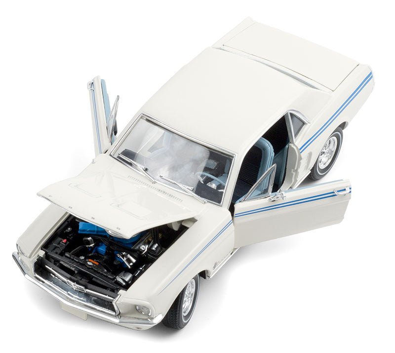 【予約】12月以降発売予定 Indy Pacesetter Special - 1967 Ford Mustang Coupe in Wimbledon White with Scotchlite Stripes  /Greenlight 1/18  ミニカー