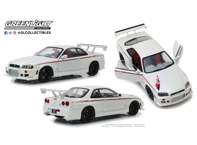 1999 日産スカイライン GT-R R34 パールホワイト   /Greenlight  1/18 ミニカー