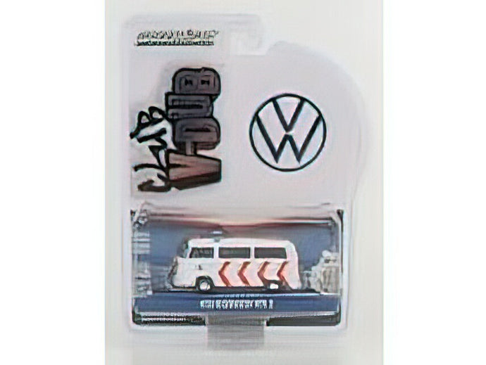 VOLKSWAGEN - TYPE 2 MINIBUS POLICE 1975 - WHITE ORANGE /Greenlight 1/64 ミニカー