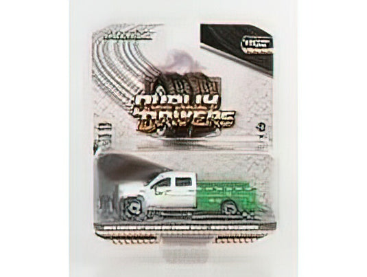 CHEVROLETシボレー SILVERADO 3500 DOUBLE CABINE PICK-UP WASTE 2018 - WHITE GREEN /Greenlight 1/64 ミニカー