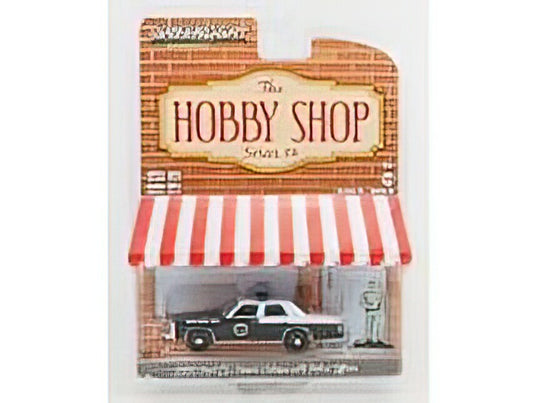FORD USA - CROWN VICTORIA LTD WITH POLICE OFFICER 1990 - BLACK WHITE /Greenlight 1/64 ミニカー
