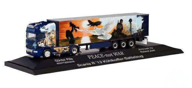 Herpa Pille / Peace not War Scania R ´13 TL refrigerated セミトレーラー 122016 /Herpa  1/87 ミニチュア トラック 建設機械模型 工事車両