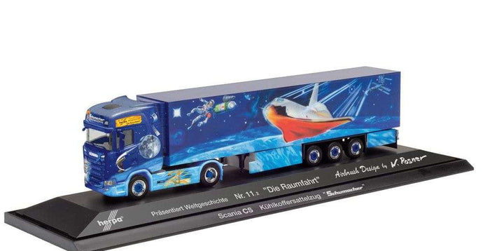 Herpa Herpa World History 11.2 The Space Travel Scania CS20HD refrigerated セミトレーラー 122078 /Herpa  1/87 ミニチュア トラック 建設機械模型 工事車両