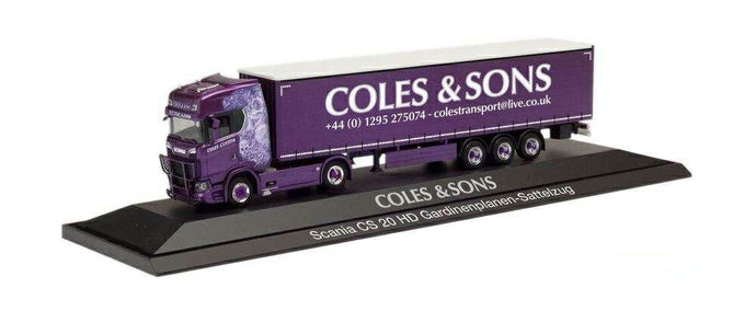 Herpa Coles & Sons Scania CS20HD curtain canvas tractor trailer 122108 /Herpa  1/87 ミニチュア トラック 建設機械模型 工事車両