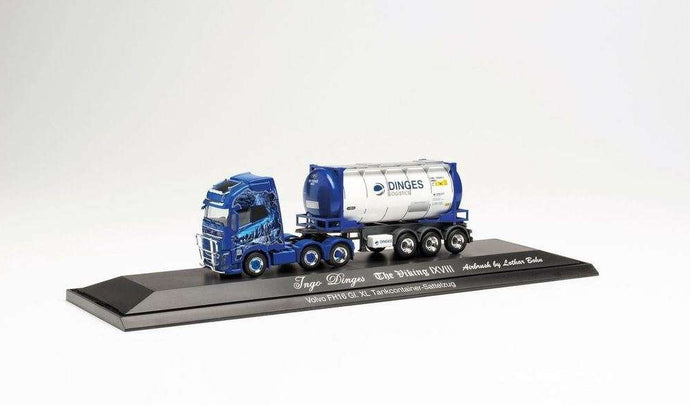 Herpa Ingo Dinges Volvo FH Globetrotter XL 6x2 tank container セミトレーラー 122184 /Herpa  1/87 ミニチュア トラック 建設機械模型 工事車両