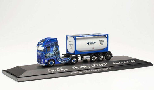 Herpa Ingo Dinges Volvo FH Globetrotter XL Tank Container セミトレーラー 122238 /Herpa  1/87 ミニチュア トラック 建設機械模型 工事車両