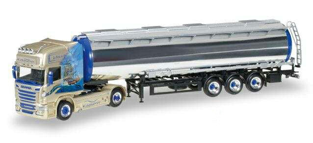 Herpa Kaaserer Entsorgung LKW Modell Scania R `13 TL Chromtank-Sattelzug 306508 /Herpa  1/87 ミニチュア トラック 建設機械模型 工事車両