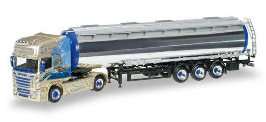 Herpa Kaaserer Entsorgung LKW Modell Scania R `13 TL Chromtank-Sattelzug 306508 /Herpa  1/87 ミニチュア トラック 建設機械模型 工事車両