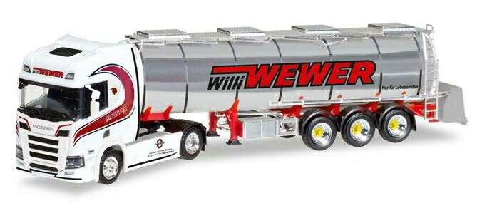 Herpa Willi Wewer Scania CR HD chrome tank セミトレーラー 308427 /Herpa  1/87 ミニチュア トラック 建設機械模型 工事車両