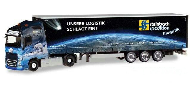 Herpa Steinbach Logistik Volvo FH Globetrotter XL curtainside セミトレーラー 309875 /Herpa  1/87 ミニチュア トラック 建設機械模型 工事車両