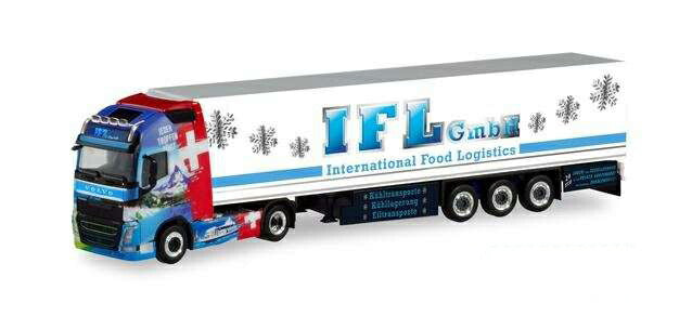Herpa IFL Cologne / Volvo Switzerland Volvo FH Globetrotter XL refrigerated セミトレーラー 311540 /Herpa  1/87 ミニチュア トラック 建設機械模型 工事車両