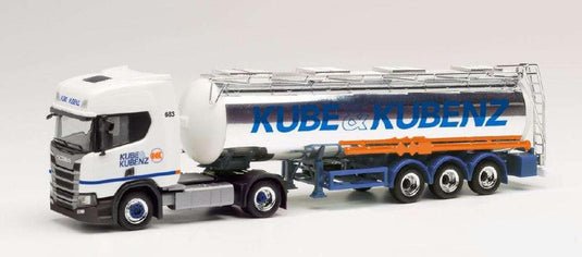 Herpa Kube & Kubenz Scania CR20HD Chromtank-セミトレーラー 311830 /Herpa  1/87 ミニチュア トラック 建設機械模型 工事車両