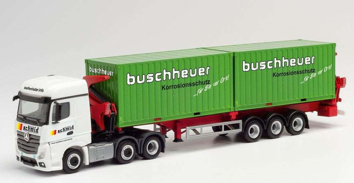 Herpa Schmid Transporte Regensburg Mercedes Benz Actros SP 18 2.5 Hammar Sideloader 312059 /Herpa  1/87 ミニチュア トラック 建設機械模型 工事車両