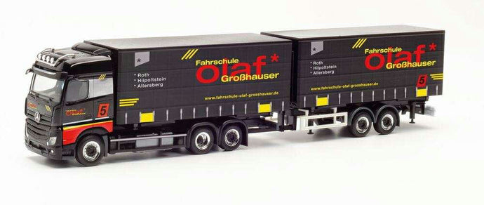 Herpa driving school Olaf Gro?hauser Mercedes Benz Actros tandem trailer 312240 /Herpa  1/87 ミニチュア トラック 建設機械模型 工事車両