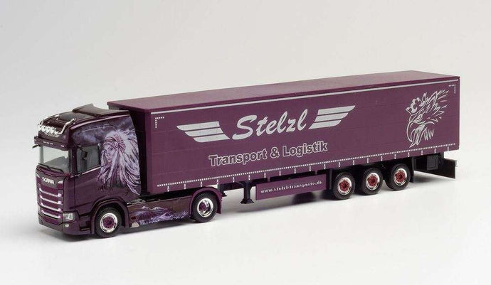 Herpa Stelzl Scania CS 20 HD curtain canvas trailer 312653 /Herpa  1/87 ミニチュア トラック 建設機械模型 工事車両