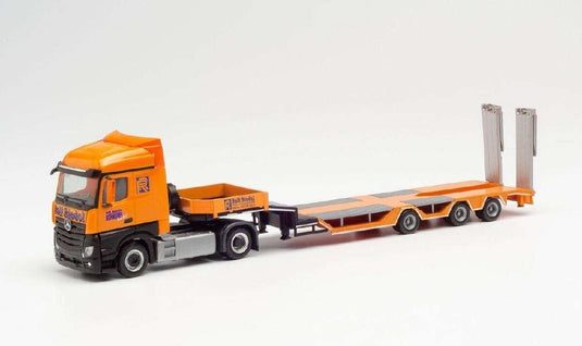 Herpa Rolf Riedel Mercedes Benz Actros Streamspace 2.5 Goldhofer Allrounder セミトレーラー 313308 /Herpa  1/87 ミニチュア トラック 建設機械模型 工事車両