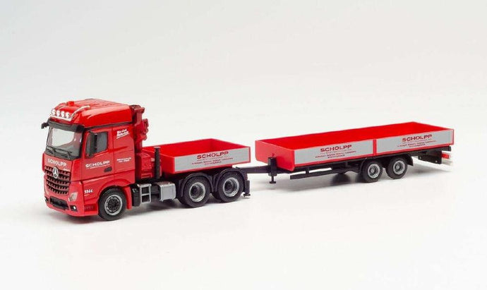 Herpa Scholpp Mercedes Benz Arocs L loading crane, ballast platform, low bed trailer 313322 /Herpa  1/87 ミニチュア トラック 建設機械模型 工事車両