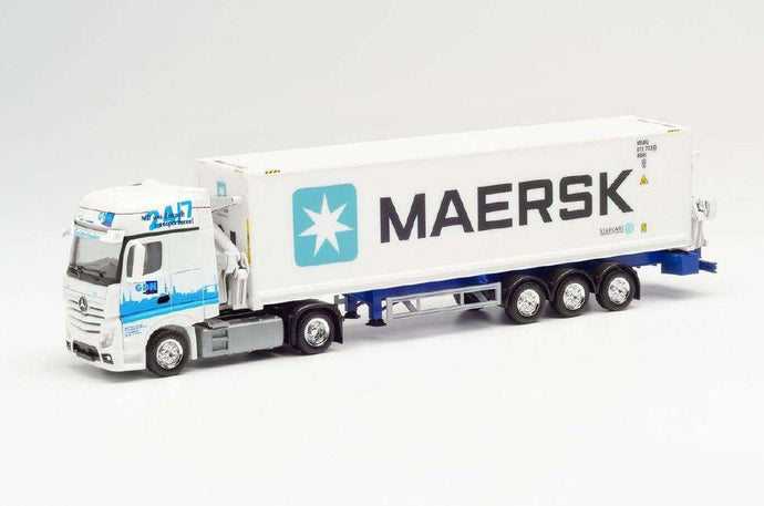 Herpa GDH / Maersk Mercedes Benz Actros Gigaspace side loader セミトレーラー 313384 /Herpa  1/87 ミニチュア トラック 建設機械模型 工事車両