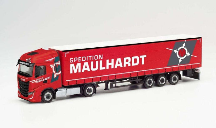 Herpa Spedition Maulhardt Iveco S-Way curtain canvas セミトレーラー 313506 /Herpa  1/87 ミニチュア トラック 建設機械模型 工事車両