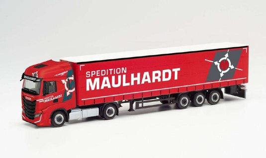 Herpa Spedition Maulhardt Iveco S-Way curtain canvas セミトレーラー 313506 /Herpa  1/87 ミニチュア トラック 建設機械模型 工事車両