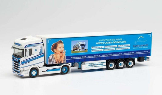 Herpa Spedition Hohner / Planen-Schmitz Scania CS20HD curtain tarpaulin セミトレーラー 313636 /Herpa  1/87 ミニチュア トラック 建設機械模型 工事車両