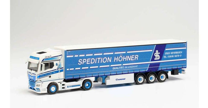 Herpa Hohner MAN TGX GX curtainside セミトレーラー 314329 /Herpa  1/87 ミニチュア トラック 建設機械模型 工事車両