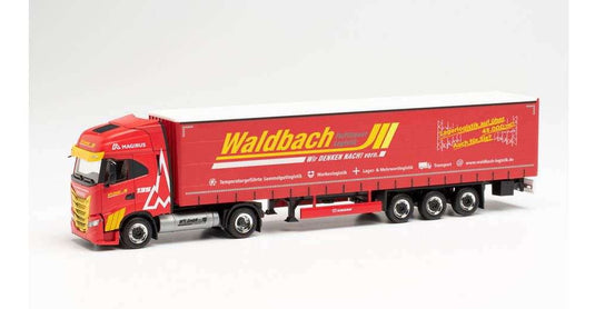 Herpa Waldbach Logistik Iveco S-Way LNG curtainside セミトレーラー 314411 /Herpa  1/87 ミニチュア トラック 建設機械模型 工事車両