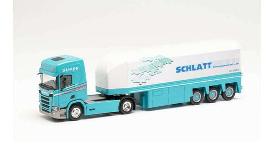 Herpa Schlatt Scania CR20HD Innenlader-Sattelzug 314428 /Herpa  1/87 ミニチュア トラック 建設機械模型 工事車両