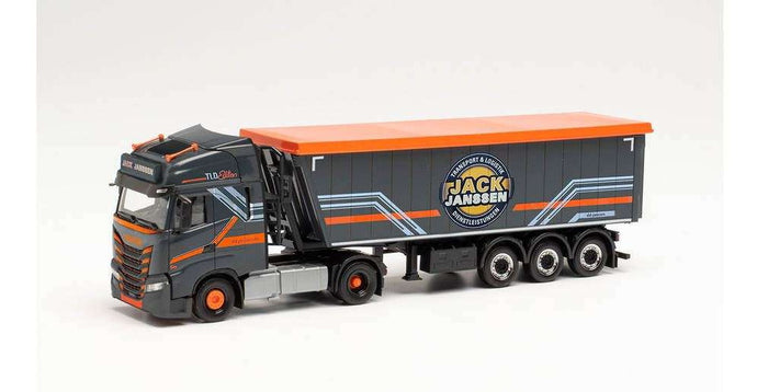 Herpa Jack Janssen Iveco S-Way Stoffellinger Trailer 314435 /Herpa  1/87 ミニチュア トラック 建設機械模型 工事車両