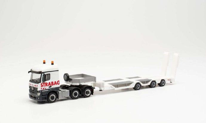 Herpa STRABAG Mercedes Benz Actros Streamspace 2.5 Goldhofer Allround ramped semi lowloader 314794 /Herpa  1/87 ミニチュア トラック 建設機械模型 工事車両