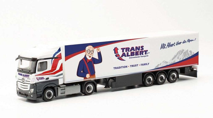 Herpa Transalbert Mercedes Benz Actros Streamspace 2.5 reefer セミトレーラー 314992 /Herpa  1/87 ミニチュア トラック 建設機械模型 工事車両