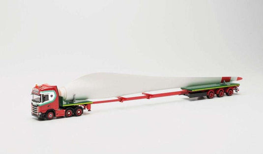 Herpa G. Vlastuin Transporte Scania CS20HD Teletrailer セミトレーラー + Windmill Blade 315524 /Herpa  1/87 ミニチュア トラック 建設機械模型 工事車両