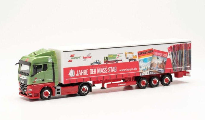 Herpa Wandt MAN TGX GM curtain tarpaulin セミトレーラー 40 Jahre Der Mass:stab 315555 /Herpa  1/87 ミニチュア トラック 建設機械模型 工事車両