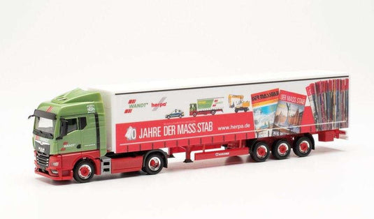 Herpa Wandt MAN TGX GM curtain tarpaulin セミトレーラー 40 Jahre Der Mass:stab 315555 /Herpa  1/87 ミニチュア トラック 建設機械模型 工事車両