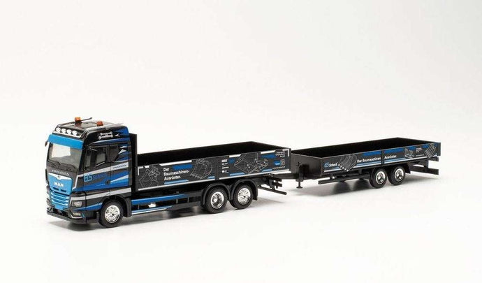 Herpa HS Schoch MAN TGX GM tandem platform truck-trailer 315739 /Herpa  1/87 ミニチュア トラック 建設機械模型 工事車両
