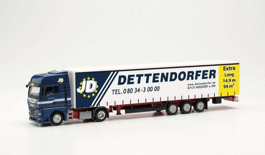 Herpa Dettendorfer MAN TGX GX curtain tarpaulin セミトレーラー 315920 /Herpa  1/87 ミニチュア トラック 建設機械模型 工事車両
