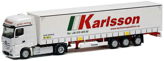 Herpa Karlsson Spedition Mercedes Benz Actros Gigaspace curtain tarpaulin trailer 401907 /Herpa  1/87 ミニチュア トラック 建設機械模型 工事車両
