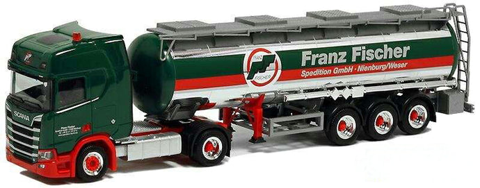 Herpa Fischer Spedition Scania CR20HD Feldbinder 30cbm Chemie Chromtank trailer 5031 /Herpa  1/87 ミニチュア トラック 建設機械模型 工事車両