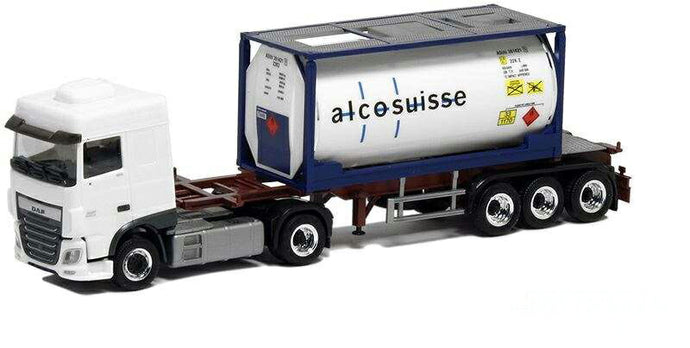 Herpa Hofer / Alco Suisse DAF XF Euro 6 Space Cab 20ft Tankcontainer 5032 /Herpa  1/87 ミニチュア トラック 建設機械模型 工事車両