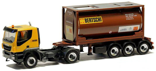 Herpa Bertschi Iveco Stralis 20ft Tankcontainer Trailer 5115 /Herpa  1/87 ミニチュア トラック 建設機械模型 工事車両
