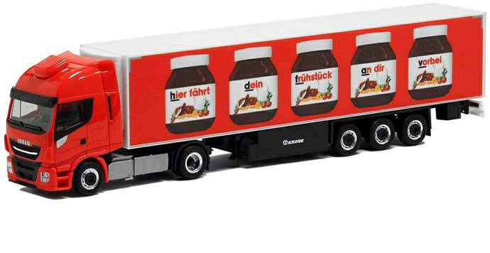 Herpa Nutella Iveco Stralis Highway XP Medi Euro refrigerated box trailer pallet box 5122 /Herpa  1/87 ミニチュア トラック 建設機械模型 工事車両