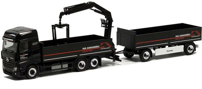 Herpa Schockemohle Mercedes Benz Actros BigSpace 2018 building material trailer truck loading crane 5126 /Herpa  1/87 ミニチュア トラック 建設機械模型 工事車両