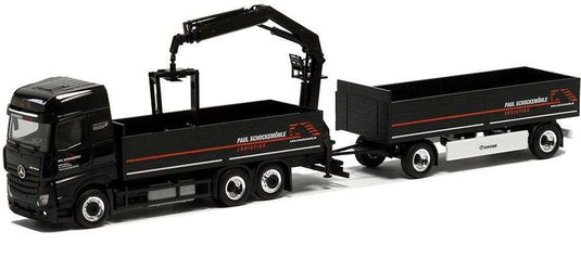 Herpa Schockemohle Mercedes Benz Actros BigSpace 2018 building material trailer truck loading crane 5126 /Herpa  1/87 ミニチュア トラック 建設機械模型 工事車両