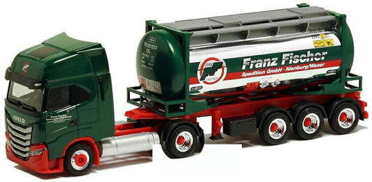 Herpa Fischer Spedition Iveco S-Way 24ft Chrom Tankcontainer trailer 5149 /Herpa  1/87 ミニチュア トラック 建設機械模型 工事車両
