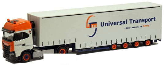 Herpa Universal Transport Iveco S-Way Meusburger Jumbo Curtain Tarpaulin セミトレーラー 5161 /Herpa  1/87 ミニチュア トラック 建設機械模型 工事車両
