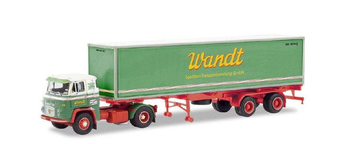 Herpa Schwarz Modellbau Spedition Wandt Scania Vabis LB 76 Container-Sattelzug 87MBS026000 /Herpa  1/87 ミニチュア トラック 建設機械模型 工事車両