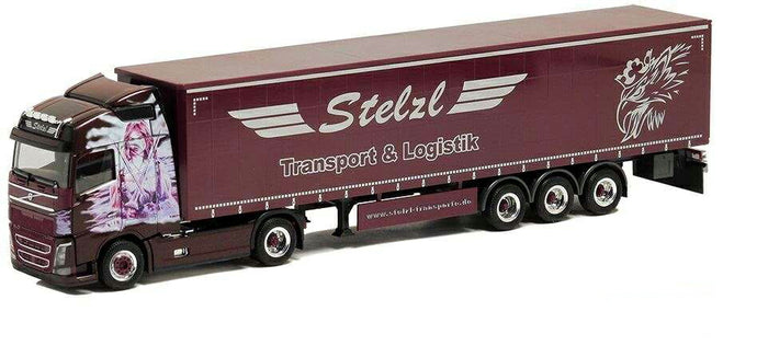 Herpa Stelzl Volvo FH Globetrotter curtainside セミトレーラー 936804 /Herpa  1/87 ミニチュア トラック 建設機械模型 工事車両