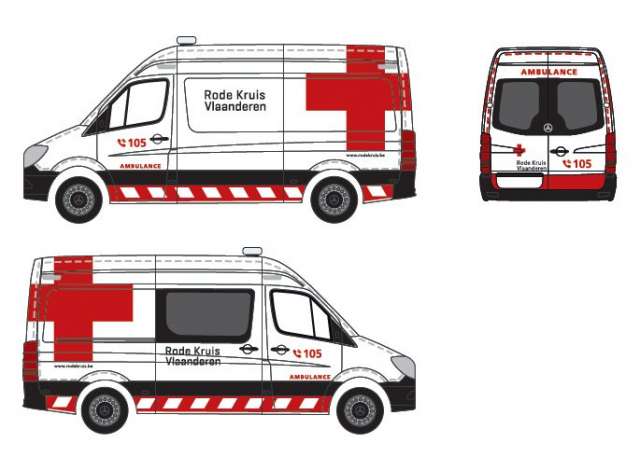 【予約】2020年3月以降発売予定Mercedes Benzメルセデスベンツ Sprinter Red Cross (B)  white/red /Herpaヘルパ 1/87 HO 建設機械　模型ミニカー はたらく車重機