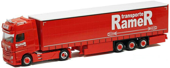 Herpa Ramer Transport Mercedes Benz Actros Gigaspace 11 curtain canvas trailer 940511 /Herpa  1/87 ミニチュア トラック 建設機械模型 工事車両